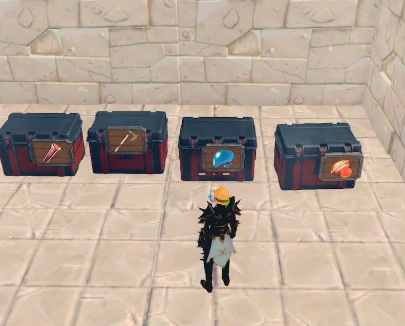 Craftopia Steel Chests with item plate