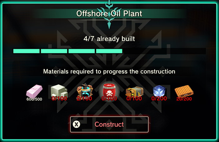 Craftopia Offshore Oil Plant Phase 5 requirements