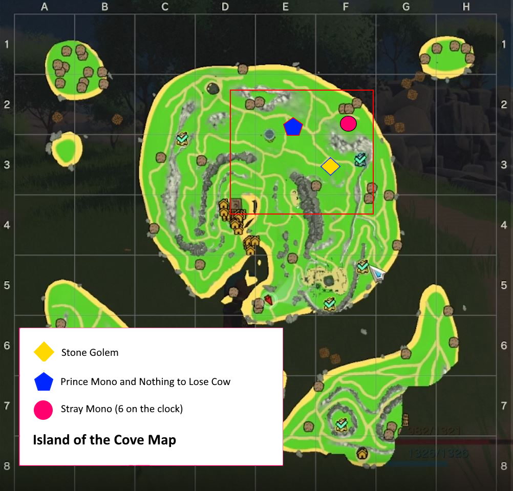 Island of the Cove Monster Hunter Map with Legend