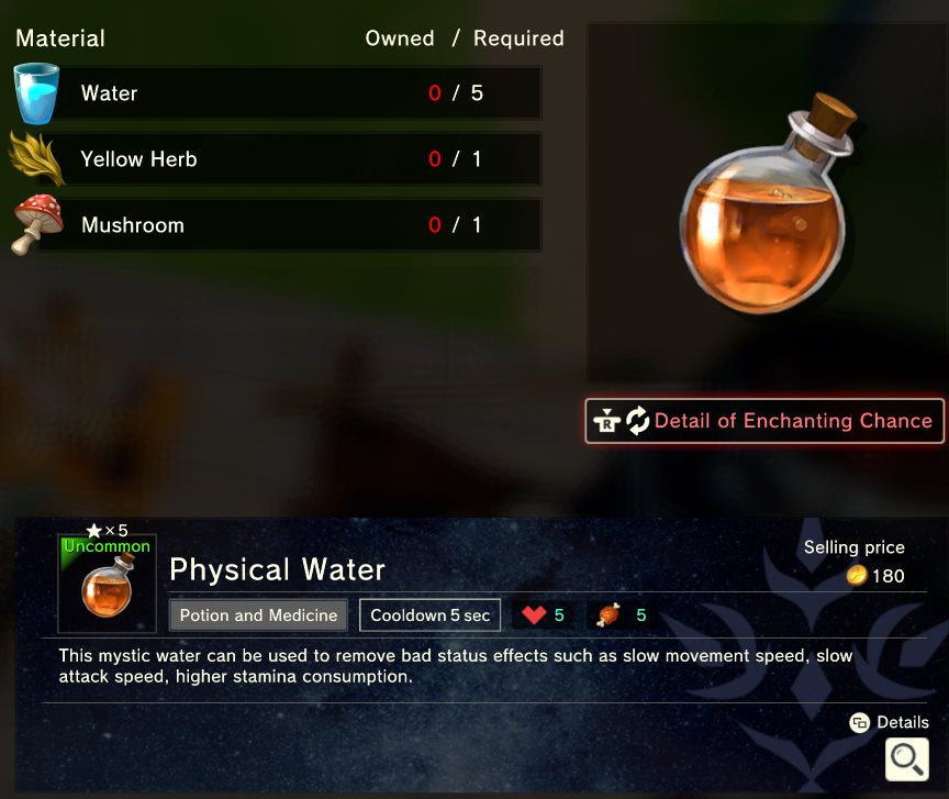 Craftopia Status Effects - Physical Water