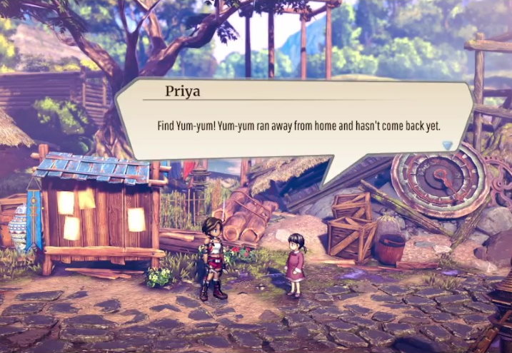 Eiyuden Chronicle Rising - Get the 1st Quest from Priya to find Yum-Yum