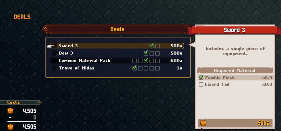 Once a deal is unlocked you can see the requirements needed to purchase that deal