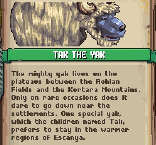 Find Tak the Yak in Rohlan Fields - Chained Echoes unique monster