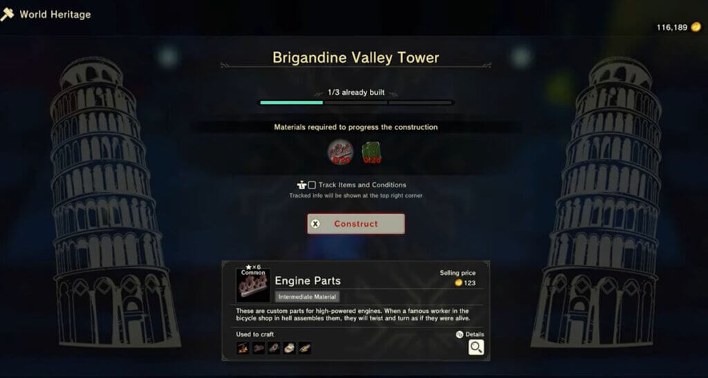 Brigandine Valley Tower repair step 2 Engine Parts